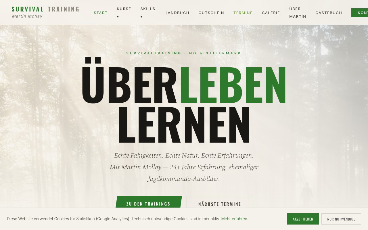 survivaltraining.at Screenshot